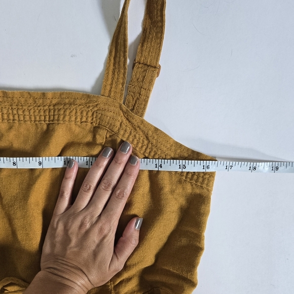 Old Navy linen romper mustard sz M - Picture 5 of 10